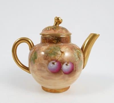 SOLD Worcester fallen fruits miniature teapot - Image 3