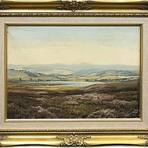 SOLD George Melvin Rennie (Scottish 1874-1953)  Oil Painting Deeside Loch. Antiques Scotland Antique Art