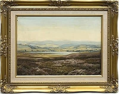 SOLD George Melvin Rennie (Scottish 1874-1953)  Oil Painting Deeside Loch. Antiques Scotland Antique Art 3