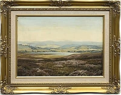 SOLD George Melvin Rennie (Scottish 1874-1953)  Oil Painting Deeside Loch.