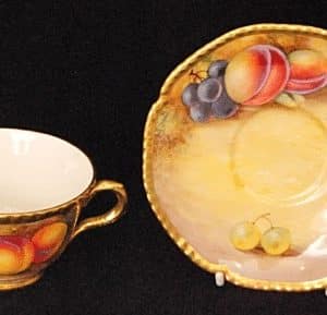 SOLD A Royal Worcester Fruits coffee cup and saucer, Antiques Scotland Antique Ceramics 3