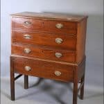 Georgian secretaire chest on stand of small proportions 18th Cent Antique Desks