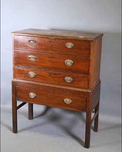 Georgian secretaire chest on stand of small proportions 18th Cent Antique Desks 3