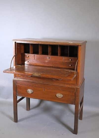 Georgian secretaire chest on stand of small proportions 18th Cent Antique Desks 4