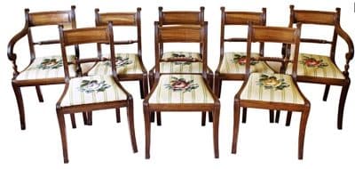 SOLD Fine set of eight Regency period dining chairs