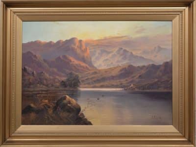 E.M. Seaton Highland landscape Oil painting. Antique Scottish paintings Antique Art 4