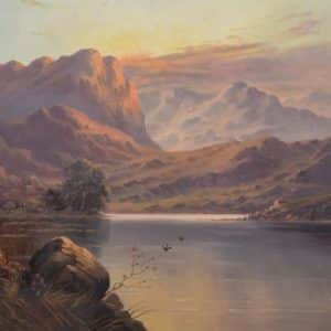 E.M. Seaton Highland landscape Oil painting. Antique Scottish paintings Antique Art