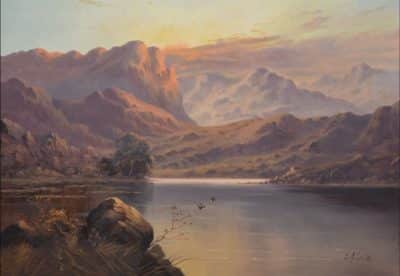 E.M. Seaton Highland landscape Oil painting.
