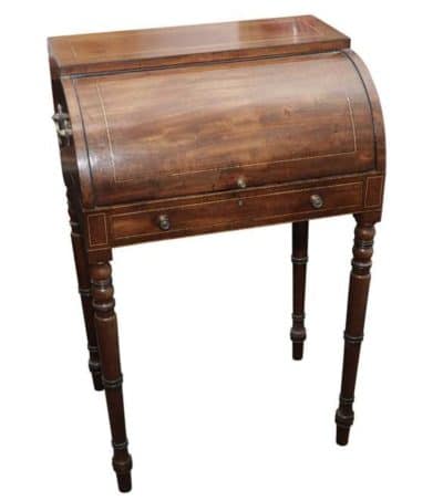 George III mahogany cylinder desk