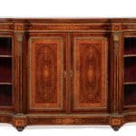 Victorian Burr yew & walnut Credenza. 19th century Antique Cabinets