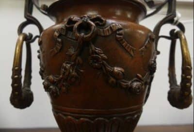 Pr Early 20th century French bronze urns - Image 3