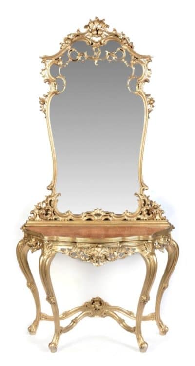 Late 19th century French pier table with over mirror.