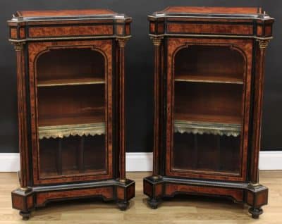A pair of Victorian amboyna side cabinets Amboyna cabinets Antique Cabinets 3