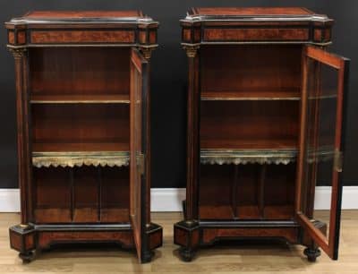 A pair of Victorian amboyna side cabinets Amboyna cabinets Antique Cabinets 4