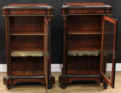 A pair of Victorian amboyna side cabinets - Image 2