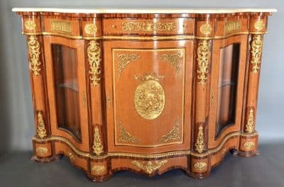 A Victorian burr walnut credenza Burr walnut and tulipwood credenza Antique Cabinets 5