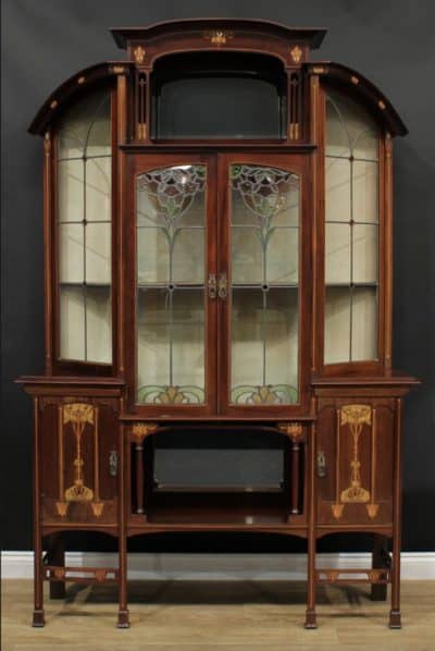 Art Nouveau mahogany inlaid display cabinet Antiques Scotland Antique Art 3