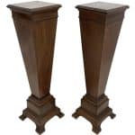 Pair Edwardian inlaid mahogany pedestals Antiques Scotland Antique Art