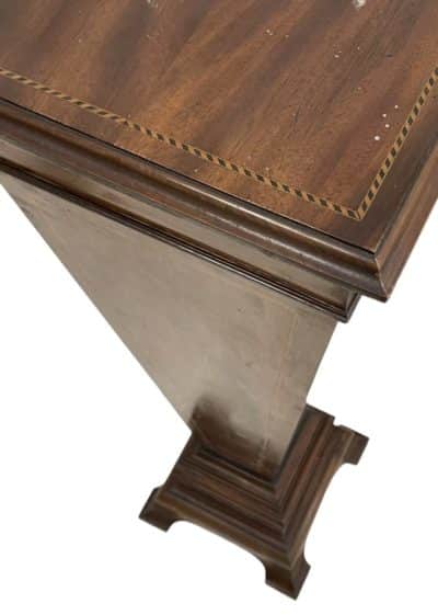 Pair Edwardian inlaid mahogany pedestals - Image 3