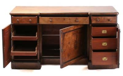 Victorian burr walnut desk 19th century Antique Desks 4