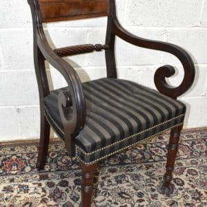 Regency period mahogany elbow chair 19th century Antique Chairs
