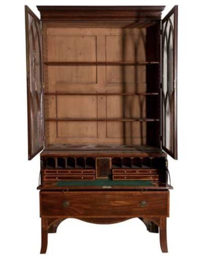 A Geo III mahogany secrétaire bookcase - Image 2