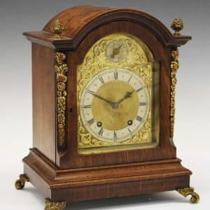 Early 20thC German oak-cased bracket clock. 19th century Antique Art