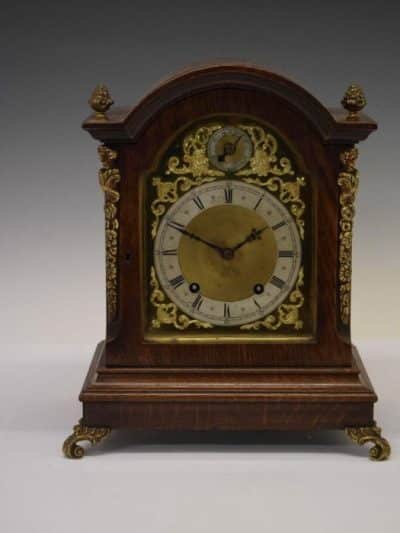Early 20thC German oak-cased bracket clock. 19th century Antique Art 4