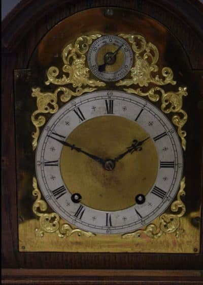 Early 20thC German oak-cased bracket clock. 19th century Antique Art 5