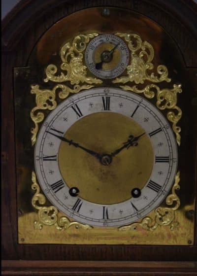 Early 20thC German oak-cased bracket clock. - Image 3