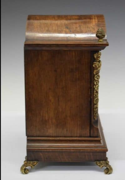 Early 20thC German oak-cased bracket clock. - Image 5
