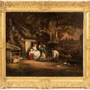 Large George Morland Oil on Canvas 19th century Antique Art