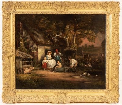 Large George Morland Oil on Canvas 19th century Antique Art 3