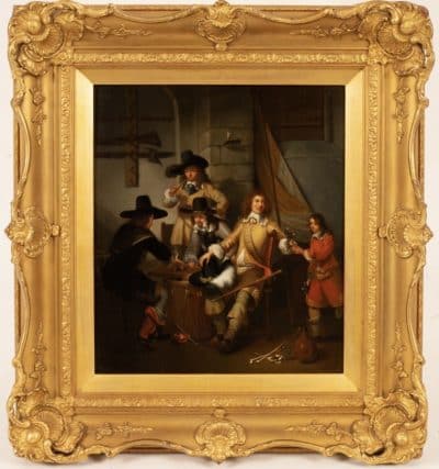 After Reinier de la Haye Oil Painting 19th century Antique Art 3