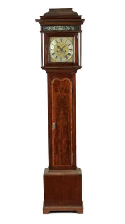 Small Geo III walnut long case clock