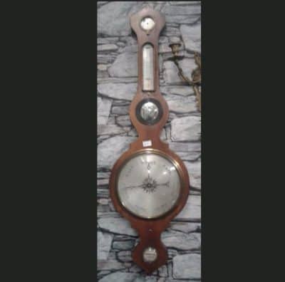 Victorian mahogany banjo barometer