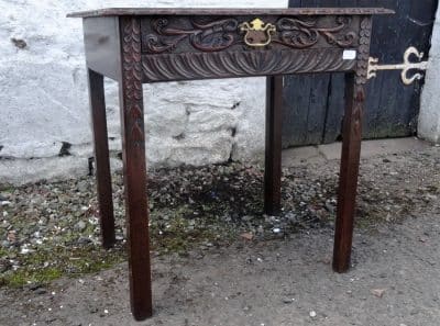 SOLD Georgian carved oak hall table 18th Cent Antique Tables 3