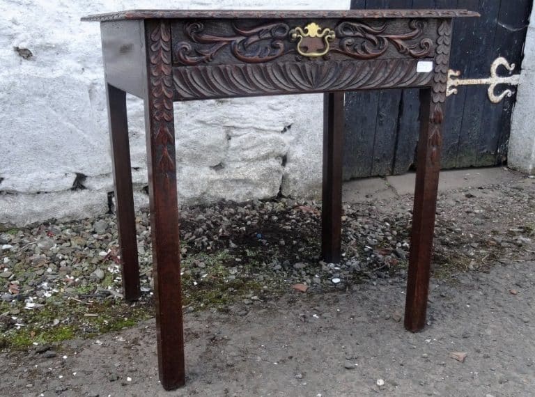 SOLD Georgian carved oak hall table