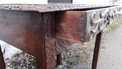 SOLD Georgian carved oak hall table 18th Cent Antique Tables 4