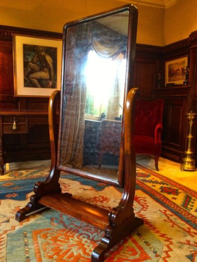 Victorian mahogany cheval mirror 19th century Antique Furniture 3