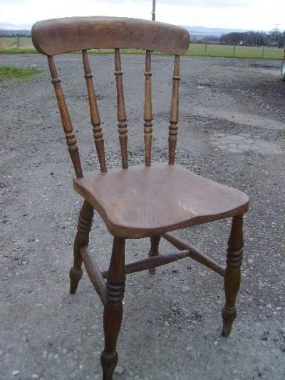 SOLD Set 6 Victorian elm kitchen chairs. - Image 2