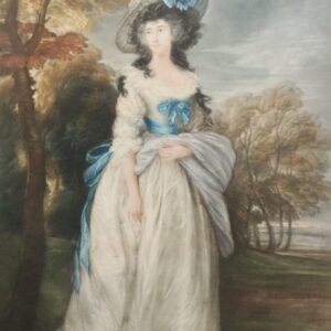 Portrait Engraving Of Lady After John Hoppner. Antqiue Art Antique Art