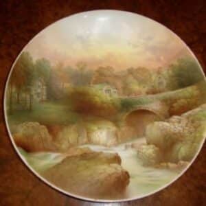 Plate Hand Painted Ponty Pair Bettws Y Coed Wales Antique Ceramics