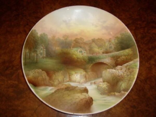 Plate Hand Painted Ponty Pair Bettws Y Coed Wales Antique Ceramics 3