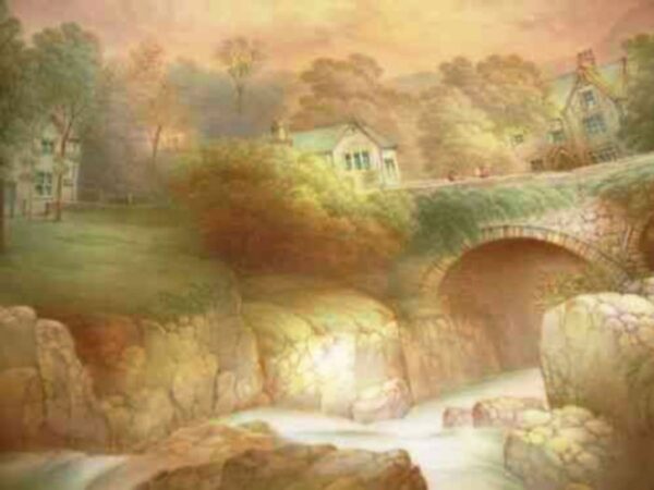 Plate Hand Painted Ponty Pair Bettws Y Coed Wales - Image 2