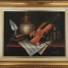 Violin Oil Painting Contemporary Still Life Study On Canvas