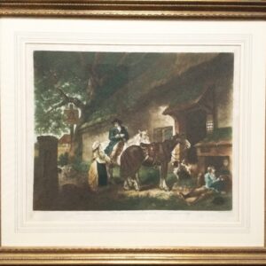 George Morland The Public House Door Mezzotint Engraved By W.Ward Printed In Colours Antique Art Antique Art