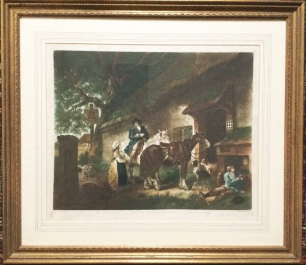 George Morland The Public House Door Mezzotint Engraved By W.Ward Printed In Colours Antique Art Antique Art 3