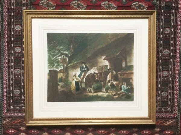 George Morland The Public House Door Mezzotint Engraved By W.Ward Printed In Colours Antique Art Antique Art 4