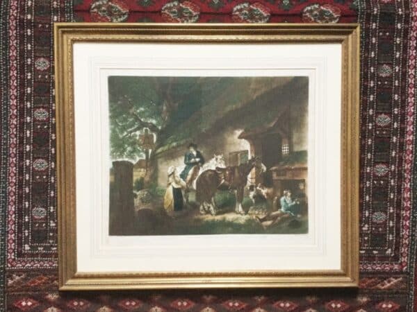 George Morland The Public House Door Mezzotint Engraved By W.Ward Printed In Colours - Image 2